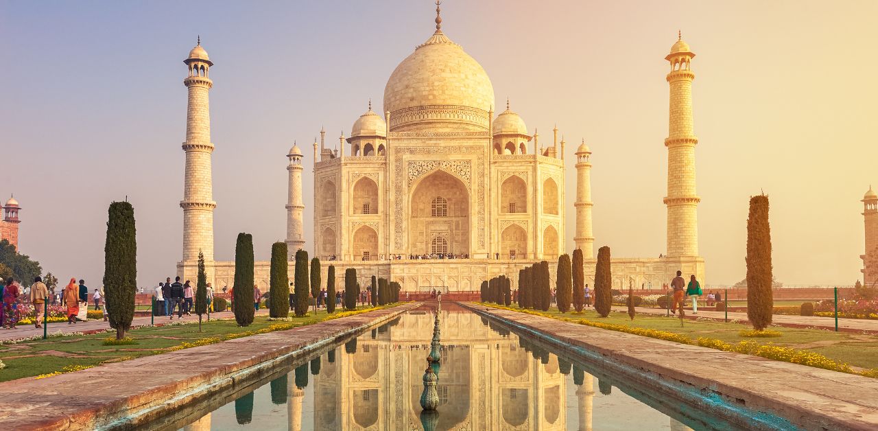 alt="Nonstop Delhi flight deal in September, India Taj Mahal travel destination"