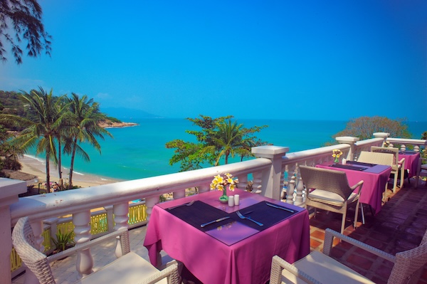 alt="the bay Samui beach resort restaurant terrace Koh Samui Thailand Hotel Deal"